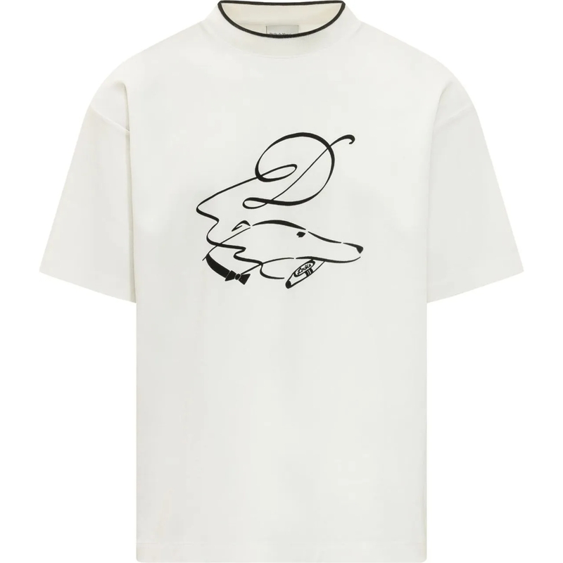 Drôle De Monsieur T-shirt Dandy Dog T-shirt con Stampa weiß