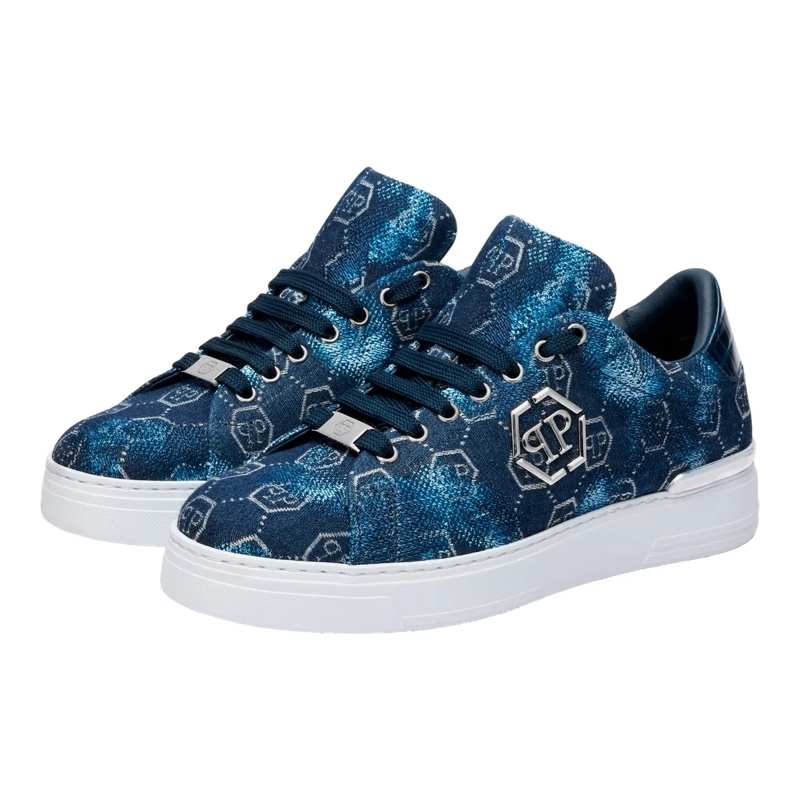 Philipp Plein Low-Top-Sneaker Entdecken Sie die Einzigartigkeit dieser Jacquard  dunkel-blau