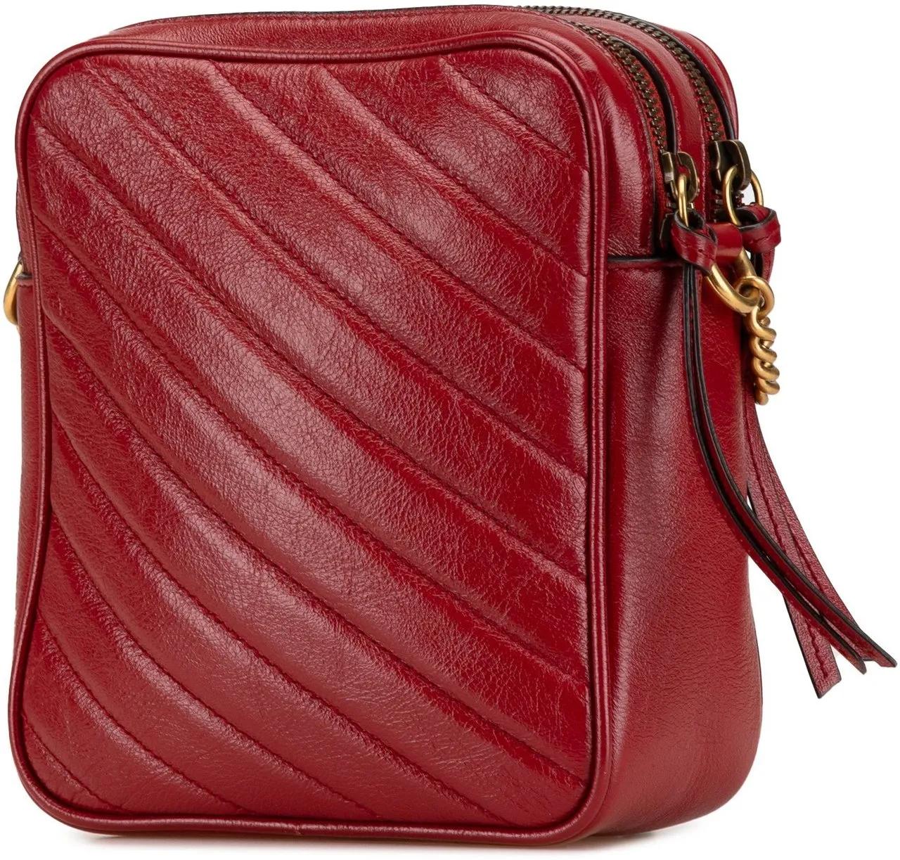 Gucci Shoppers GG Marmont Double Zip Camera Bag in rood