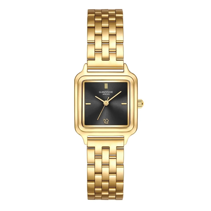 Glanzstücke München Automatikuhr Damen Armbanduhr Edelstahl gold