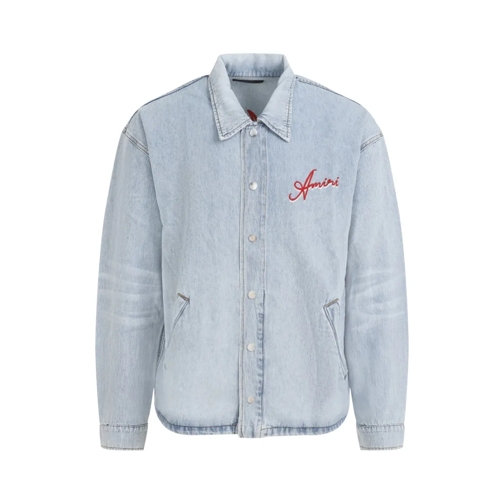 Amiri Sky Blue Indigo Cotton Resort Club Coach Jacket Blue Jeans-Jacken