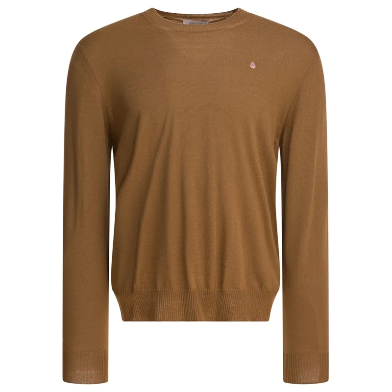 Alexander McQueen Trui Skull Pattern Sweater Brown