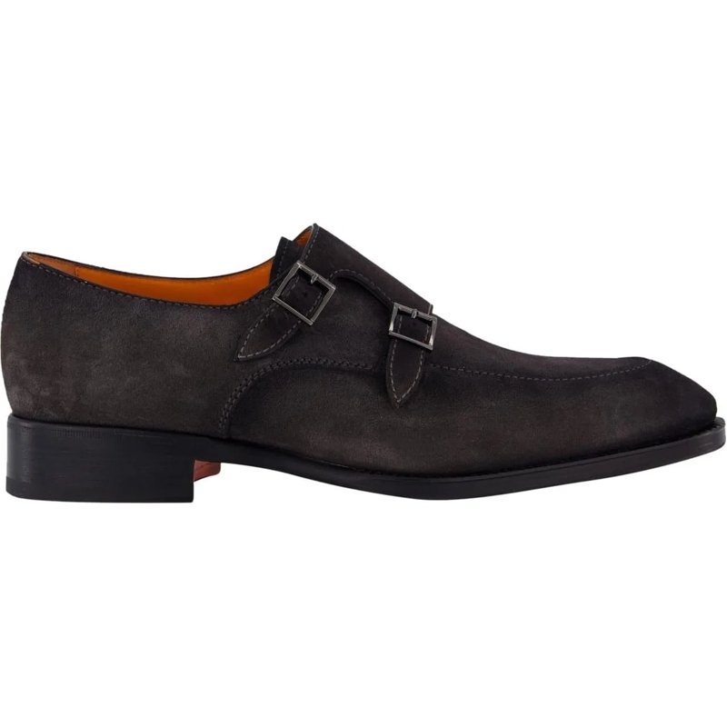 Santoni Loafer Heren Dyne Double Monk Bruin braun