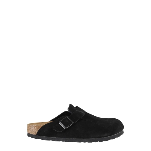 Birkenstock Mule Boston Sfb Cork-Footbed Suede Clogs Black