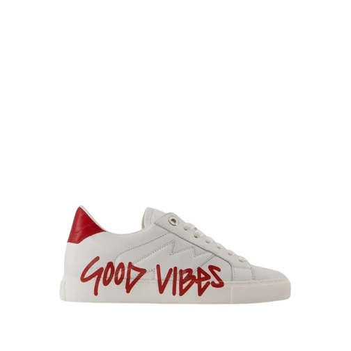 Zadig & Voltaire La Flash Good Vibes Sneakers - Leather - White White Low-Top Sneaker