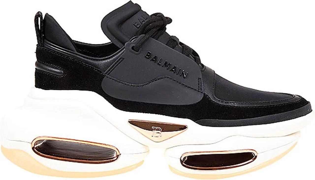 Thumbnail - Balmain Low-Top Sneaker - Balmain Leather And Fabric Sneakers - Gr. 40 (EU) - in Schwarz - für Damen