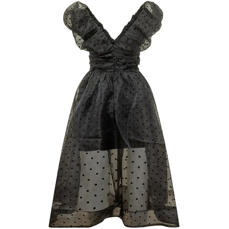 GANNI Maxikleid Abito Lungo Arricciato schwarz(Image 2)