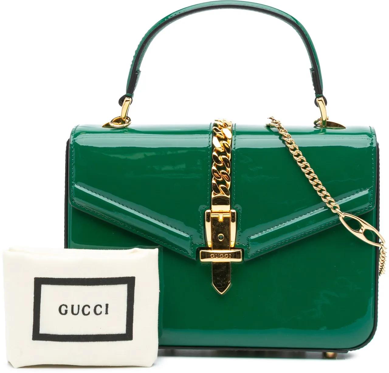 Thumbnail - Gucci Hobo Bags - 2016-2024 Patent Sylvie 1969 Satchel - Gr. unisize - in Grün - für Damen