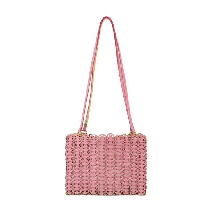 ショルダーバッグ・ポシェット Rabanne Textured Calfskin Pink Shoulder Bag With Scalloped Paco Rabanne Textured Calfskin Pink Shoulder Bag With