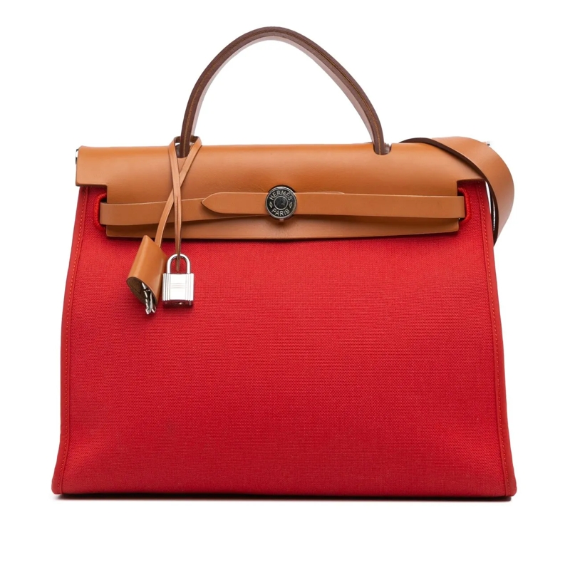 Hermès Schultertasche Toile Herbag Zip 31 rot