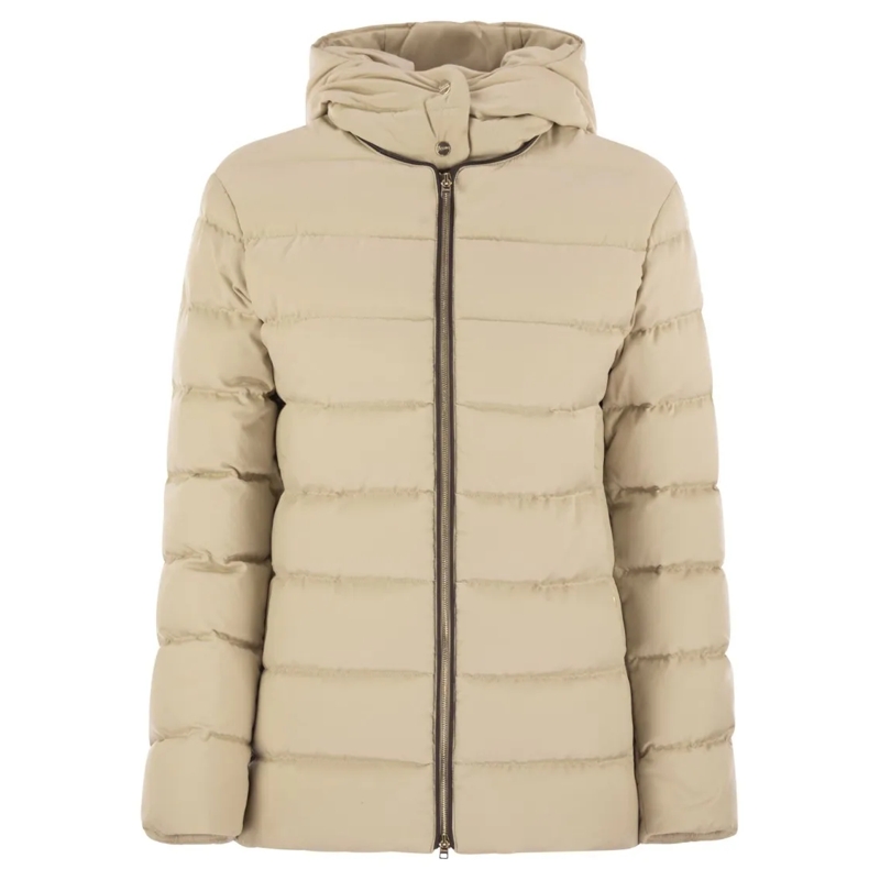Herno  Medium Down Jacket With Hood Neutrals