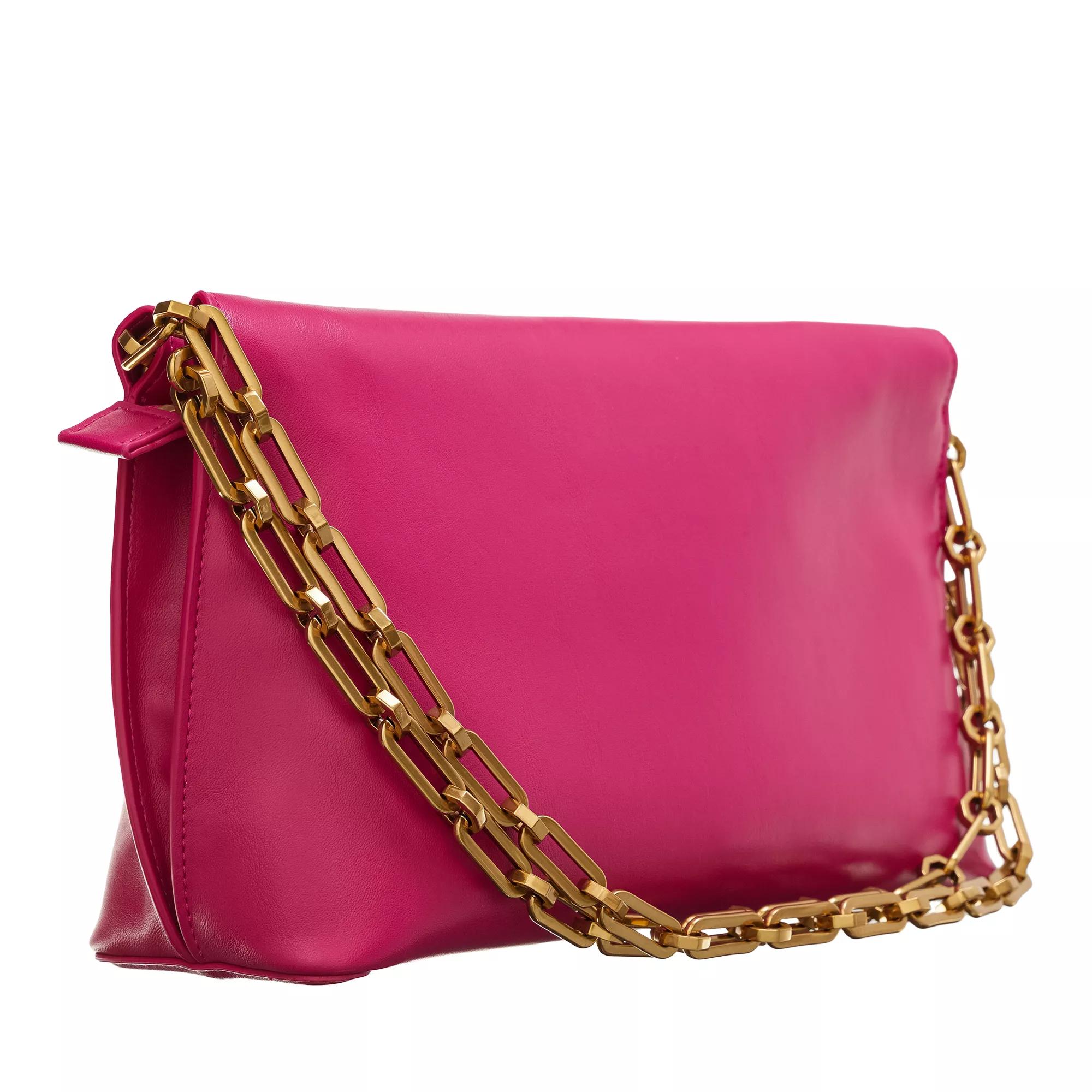 Emporio Armani Fuchsia Katoenen Logo Charme Tas Pink Dames