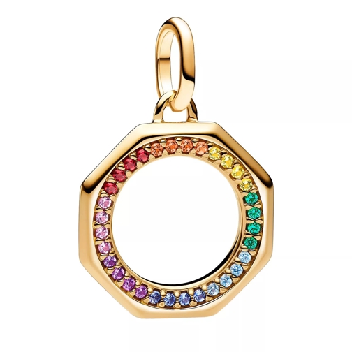 Pandora Rainbow 14k gold-plated medallion with crystal Multicolor Pendentif