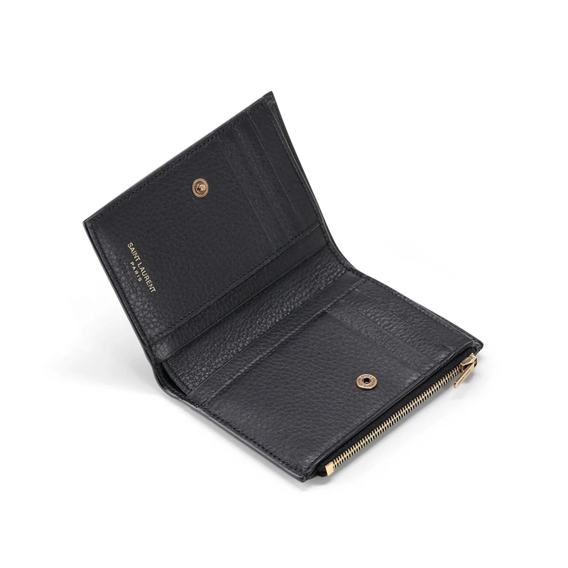 Saint Laurent Porte-monnaie Portemonnaie aus Leder schwarz(Image 3)