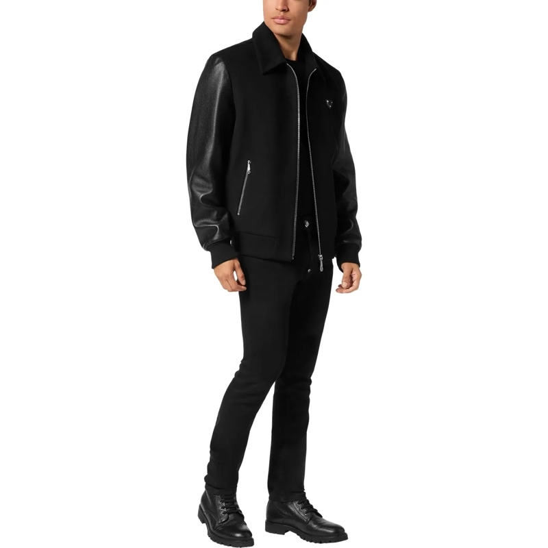 Philipp Plein Lederjacke Jacke schwarz(Image 4)