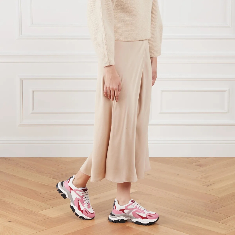 Moschino Sneaker basse Race Sneaker Bianco/Rosa/Amarena(Image 2)