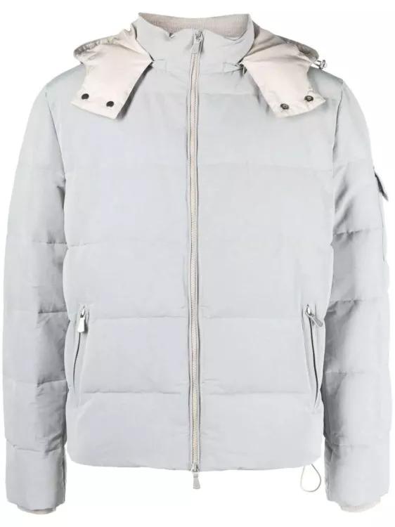 Eleventy - Hooded Zip-Up Grey Padded Jacket - Größe 54 - gray