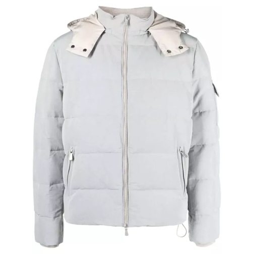 Eleventy Hooded Zip-Up Grey Padded Jacket Grey 
