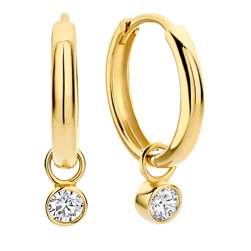 Isabel Bernard Créoles Rivoli Aélys 14 karat hoop earrings with zirconia Gold