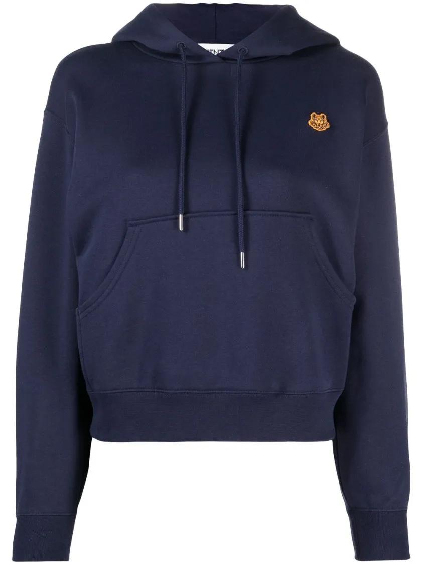 Thumbnail - Kenzo - Relaxed-Fit Blue Hoodie With Embroidered Logo - Größe M - blue