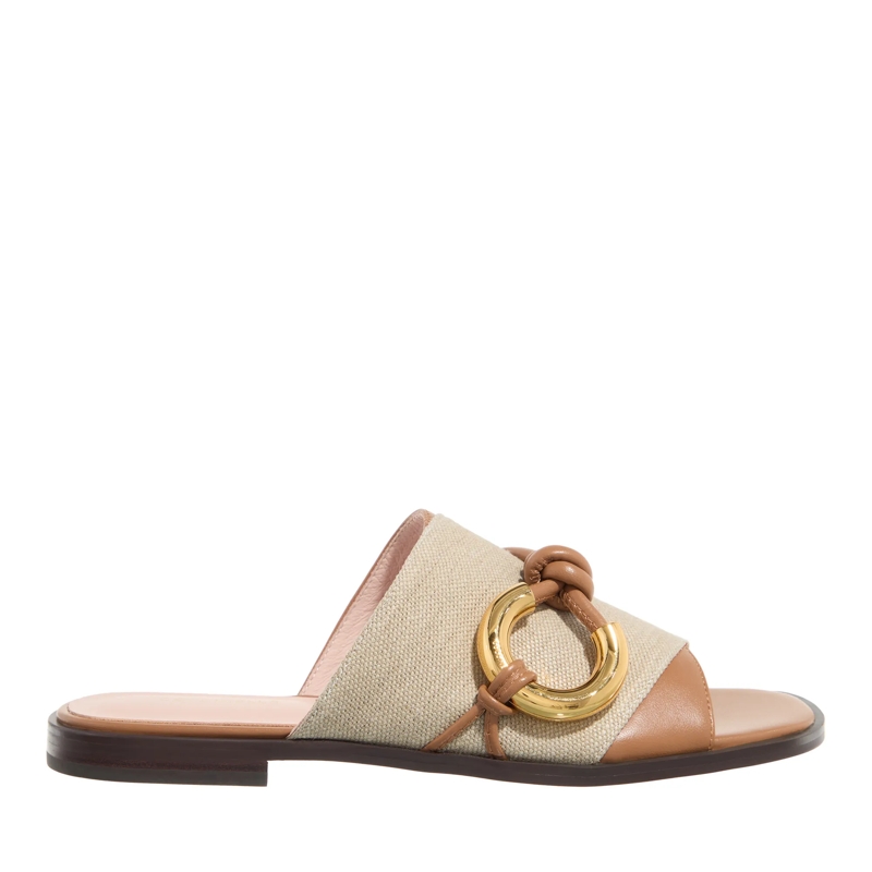 Coccinelle Mules Coccinelle Carmy Canvas Bi Natural/Cuir