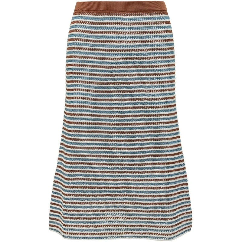 Marni Midirock Gonna Midi in Maglia a Righe mehrfarbig