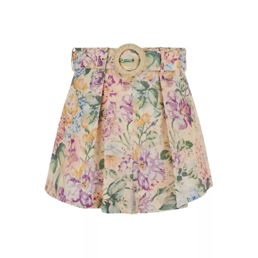 Zimmermann Multicolor Belted Shorts With All-Over Floral Prin Multicolor 