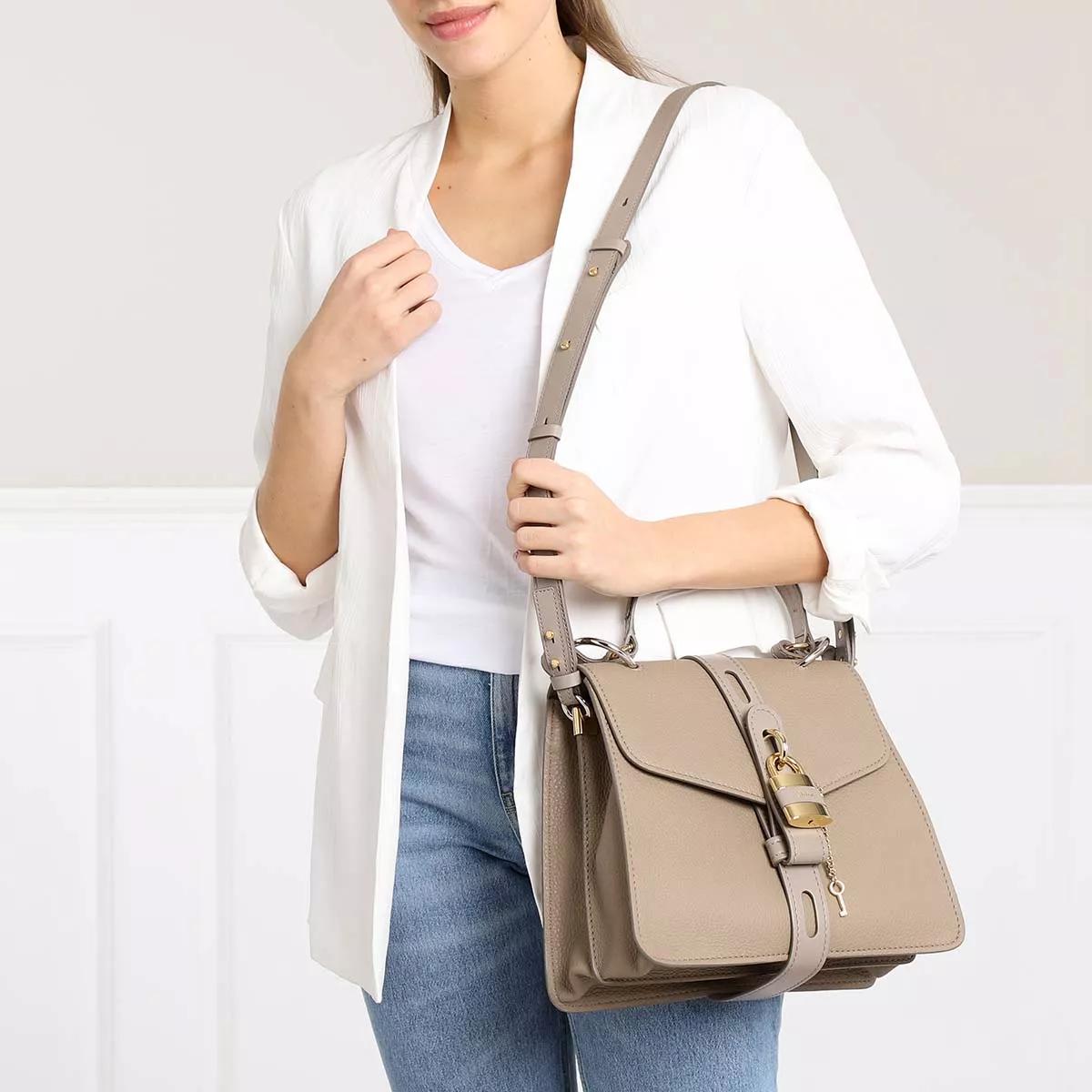Chloé Satchels Aby Shoulder Bag Medium Leather in grijs
