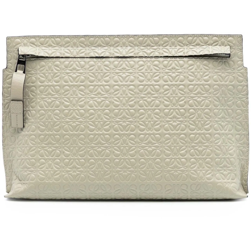 Loewe Clutch Embossed Leather Anagram Repeat T Clutch braun