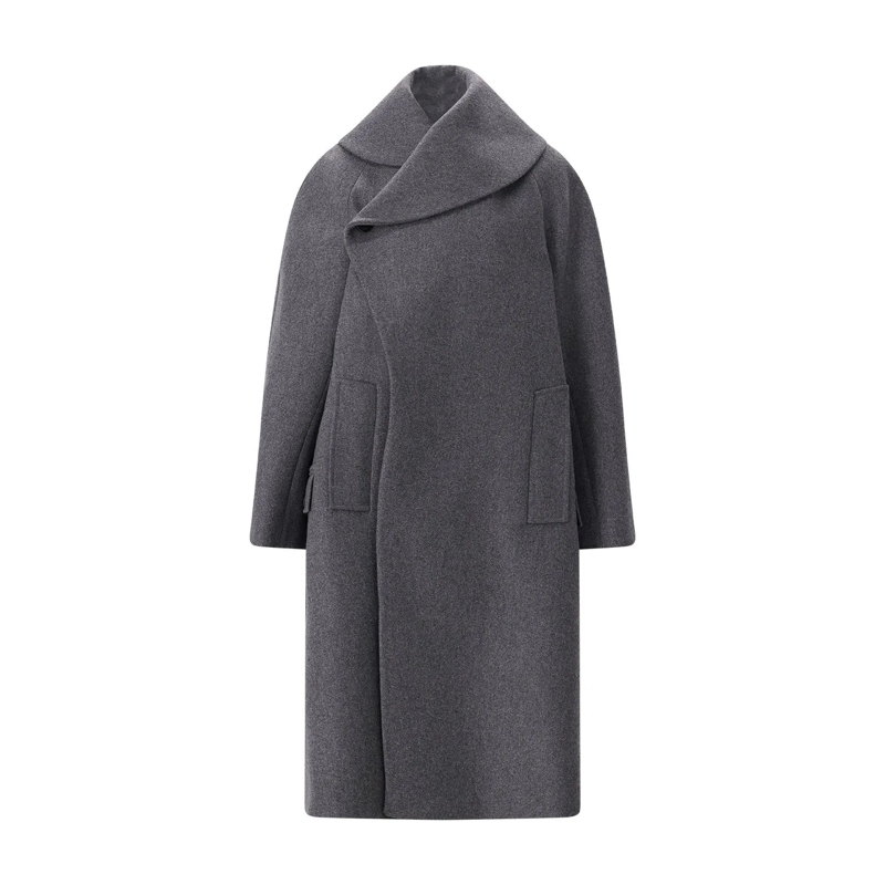 Jil Sander Mantel Mantel aus Schurwolle grau