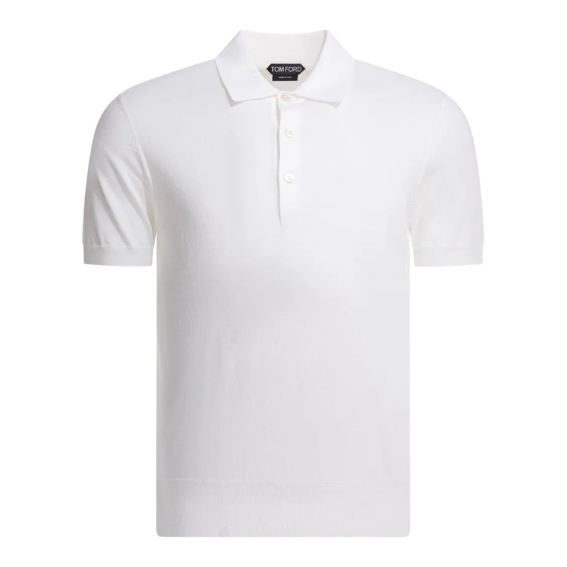 Tom Ford Polohemd Cotton Knit Polo Shirt White