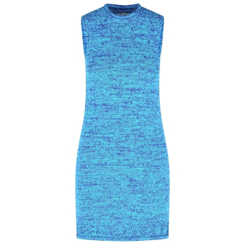 J.W.Anderson Midi-Kleider 'Space Dye' Cotton Blend Dress Blue