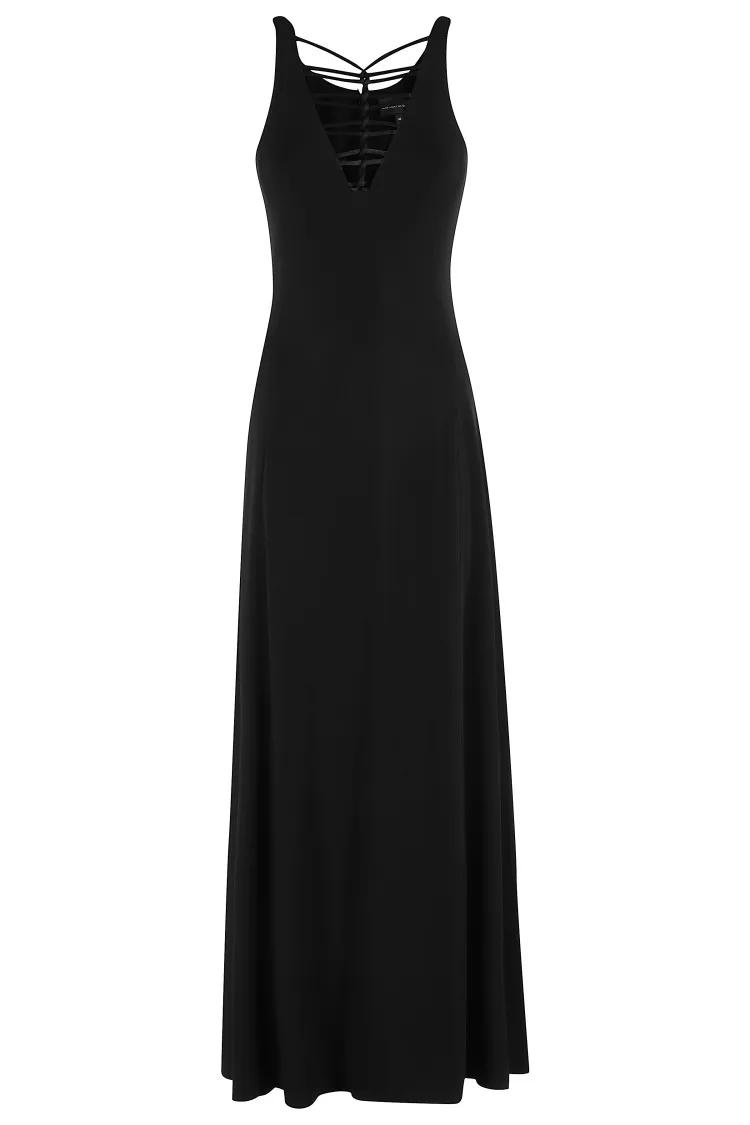 Thumbnail - Emporio Armani - Maxi Dress With Crisscross V-Neckline - Größe 38 - schwarz