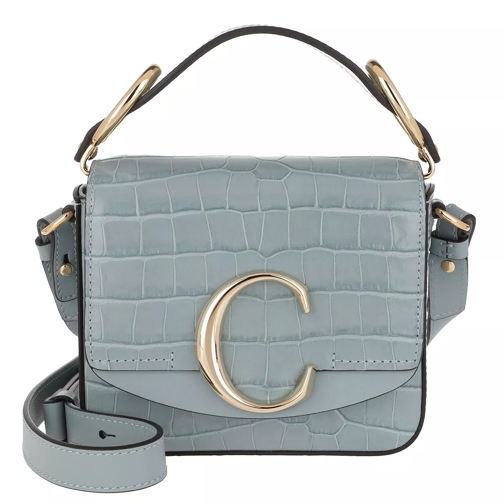 Chloé C Shoulder Bag Leather Faded Blue Crossbody Bag
