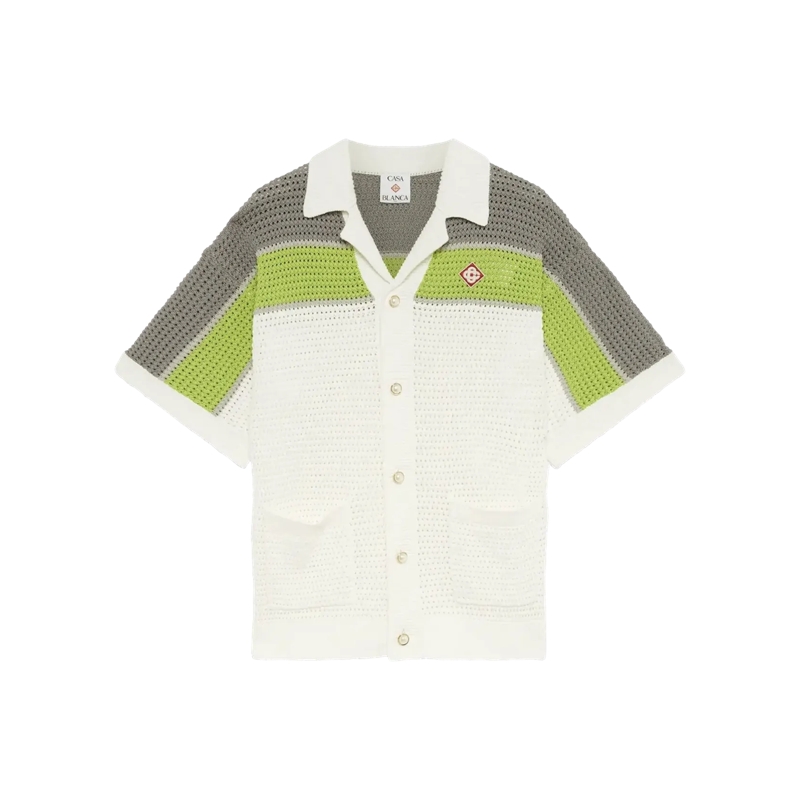 Casablanca Hemd Streifen Bowling Shirt green/white green/white