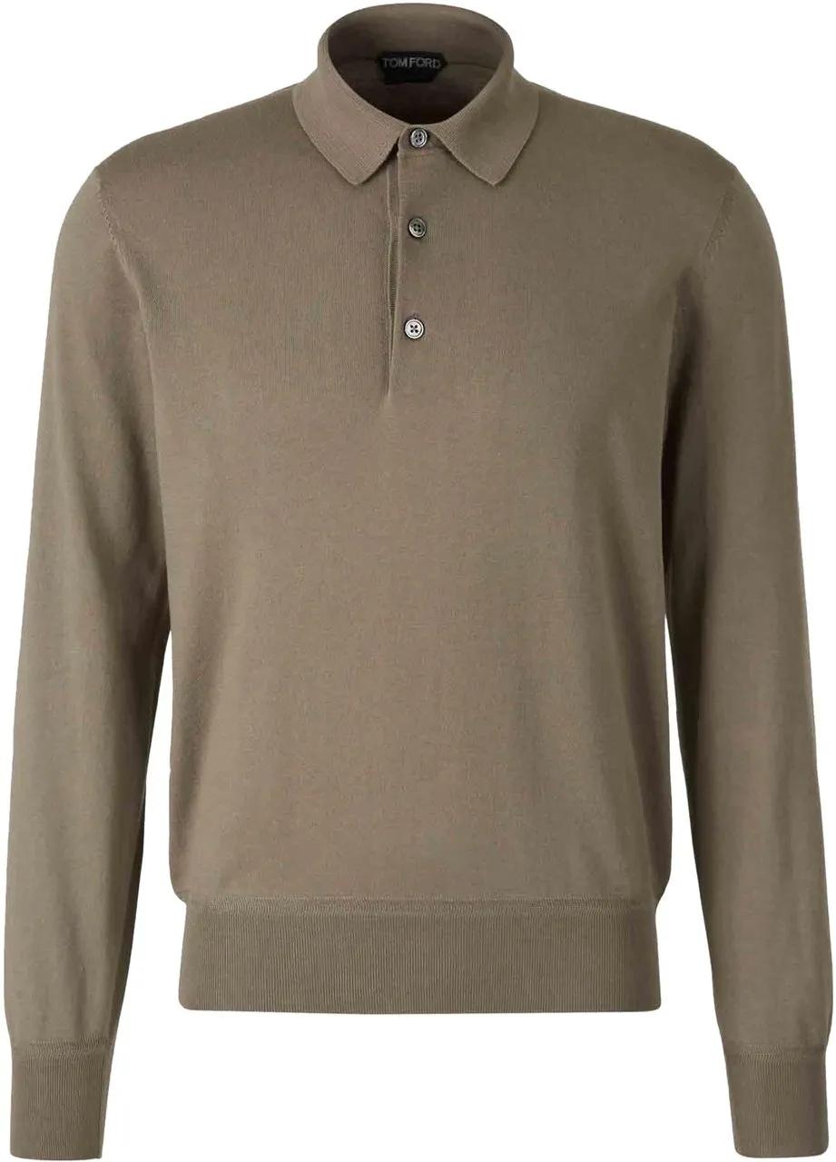 Thumbnail - Tom Ford - Cotton Polo Shirt - Größe 52 - braun