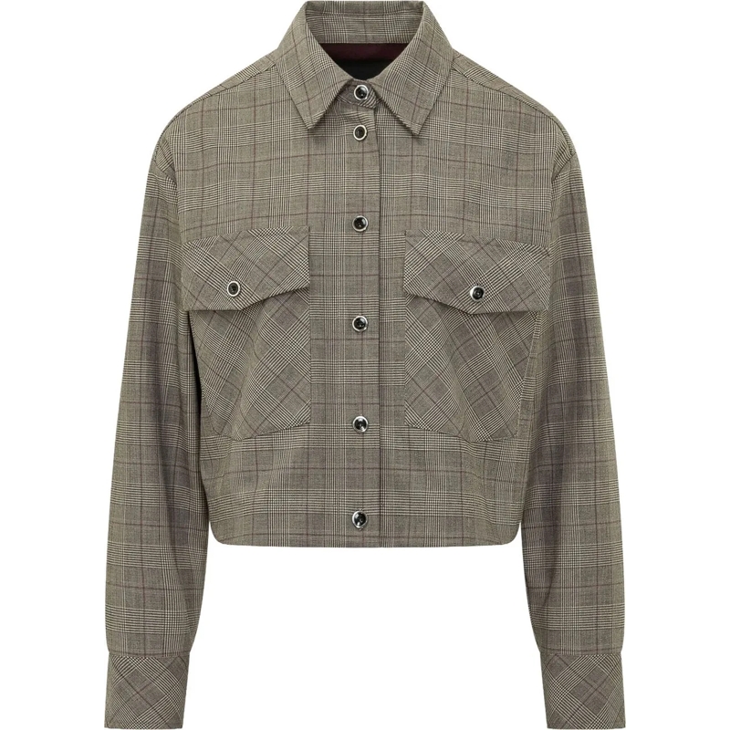 Pinko Übergangsjacke Overshirt Oncidium a Quadri taupe