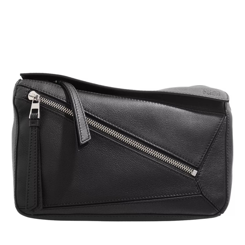 Loewe Small Puzzle Belt Leather Bag  Black Crossbody Bag