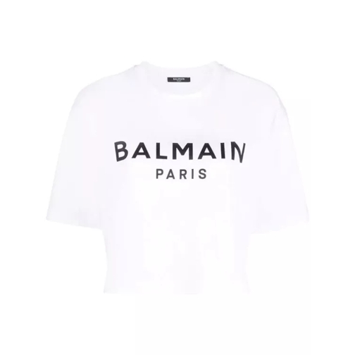 Balmain Logo Cropped T-Shirt White 