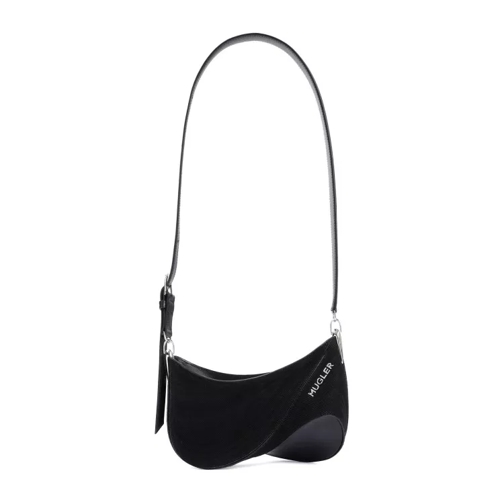 Mugler Black Cotton Curve Bag Black Schultertasche