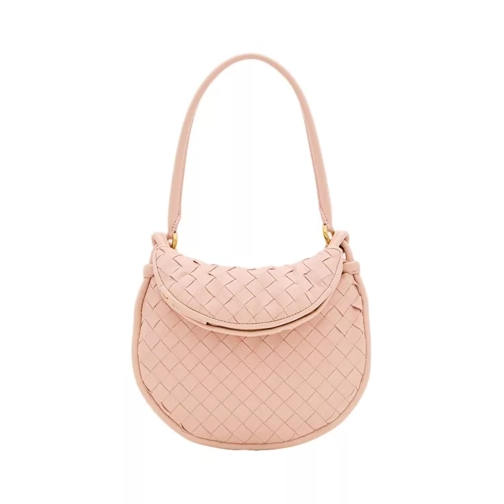 Bottega Veneta Gemelli Small Leather Shoulder Bag Pink Schoudertas