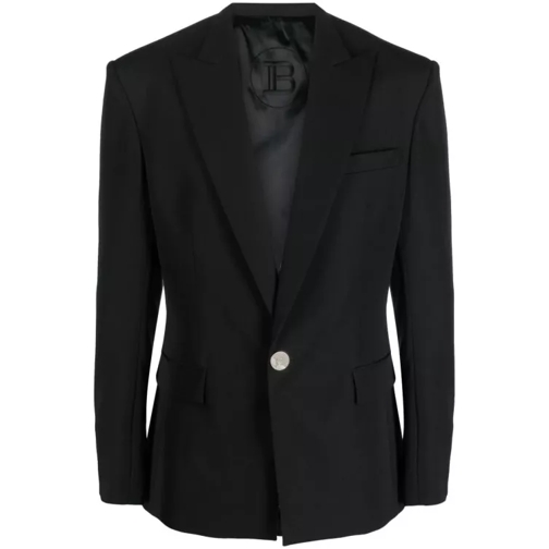 Balmain Black Single-Breasted Jacket Black 