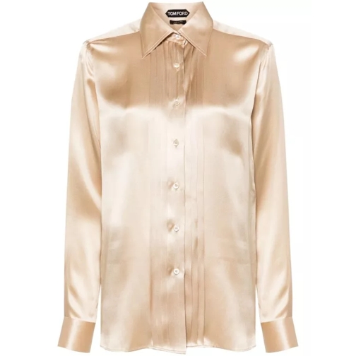 Tom Ford Pintuck-Detail Gold Shirt Gold 