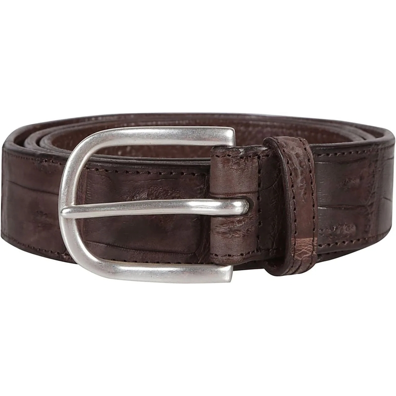 Orciani Leren Riem Classic Cocco Coda Color Belt Brown braun