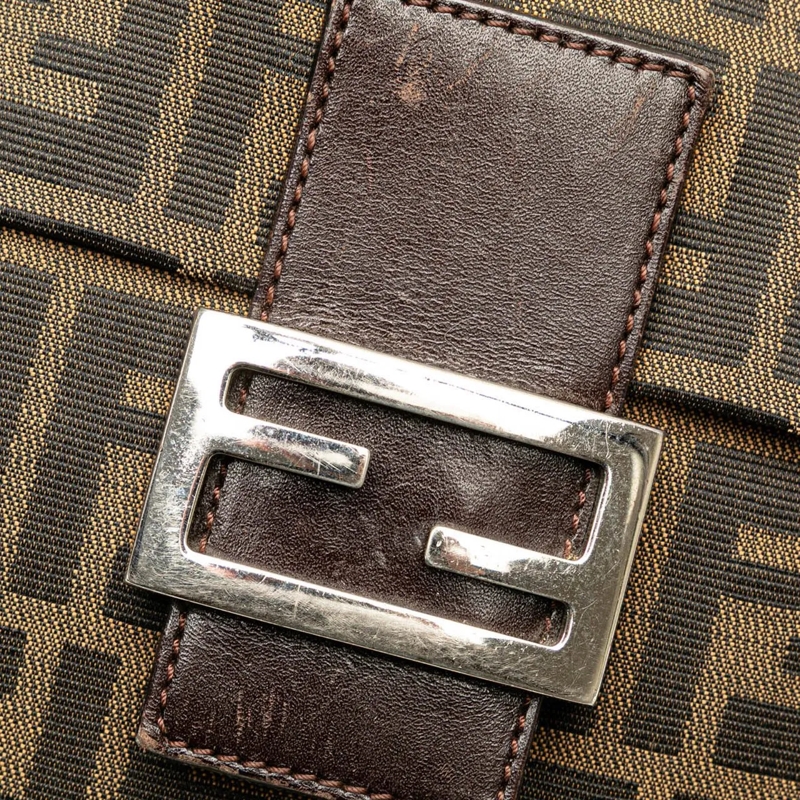 Fendi Schultertasche Zucca Canvas Shoulder Bag braun