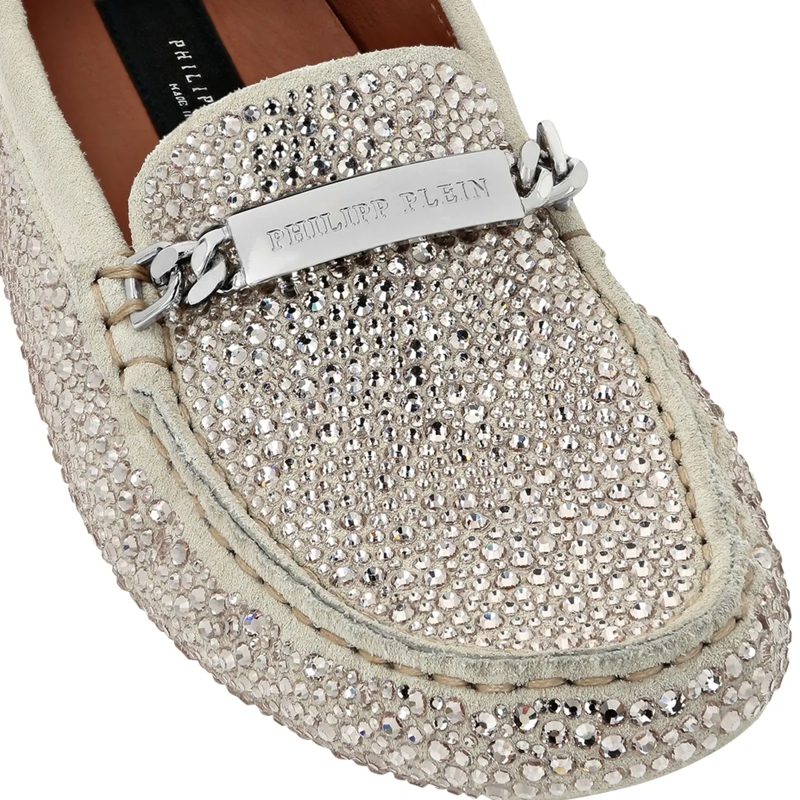 Philipp Plein Bootsschuhe Mokassin Mit Schmucksteinen beige(Image 8)