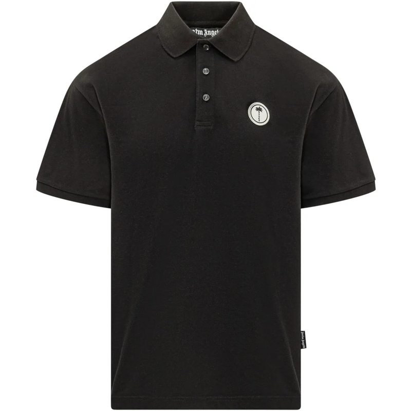 Palm Angels Polo Polo con Patch Logo Palma schwarz