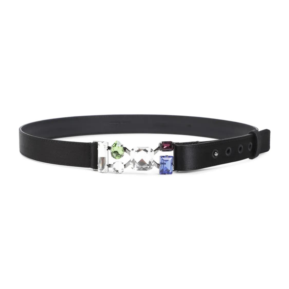 Giorgio Armani Gürtel - Black Leather Belt - Gr. 75 - in Schwarz - für Damen