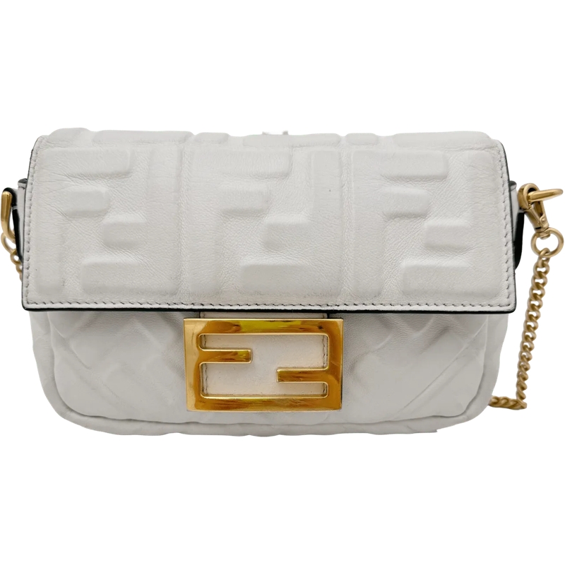 Fendi Tote Fendi Baguette Chain Mini - Off White weiß