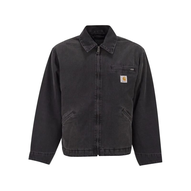 Carhartt Wip Spijkerjasje Relaxed Fit Black Denim Jacket With Quilted Lining Black